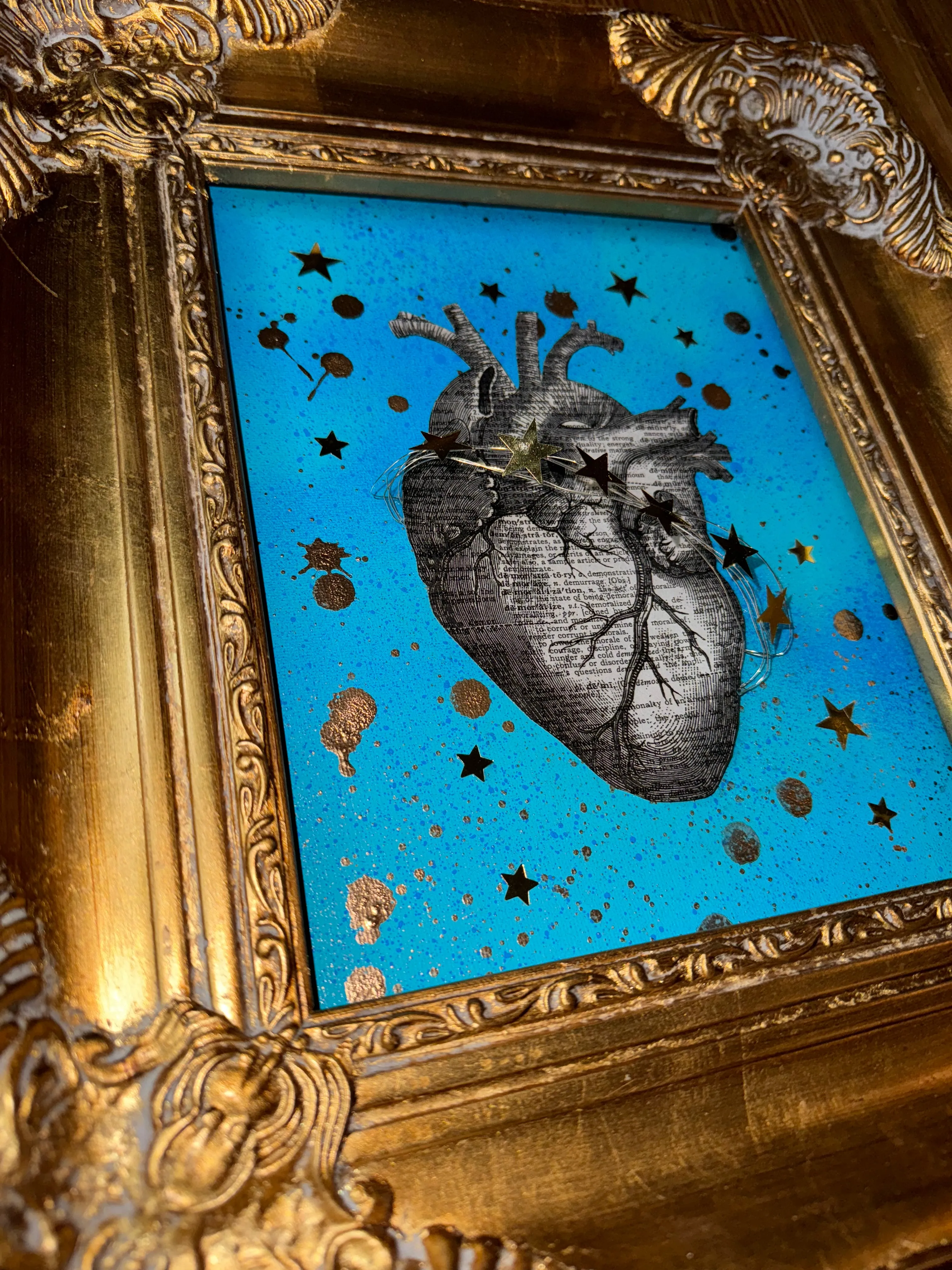Canvas Collage Art Anatomical Heart Blossom