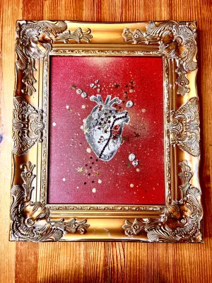 Canvas Collage Art Anatomical Heart Blossom