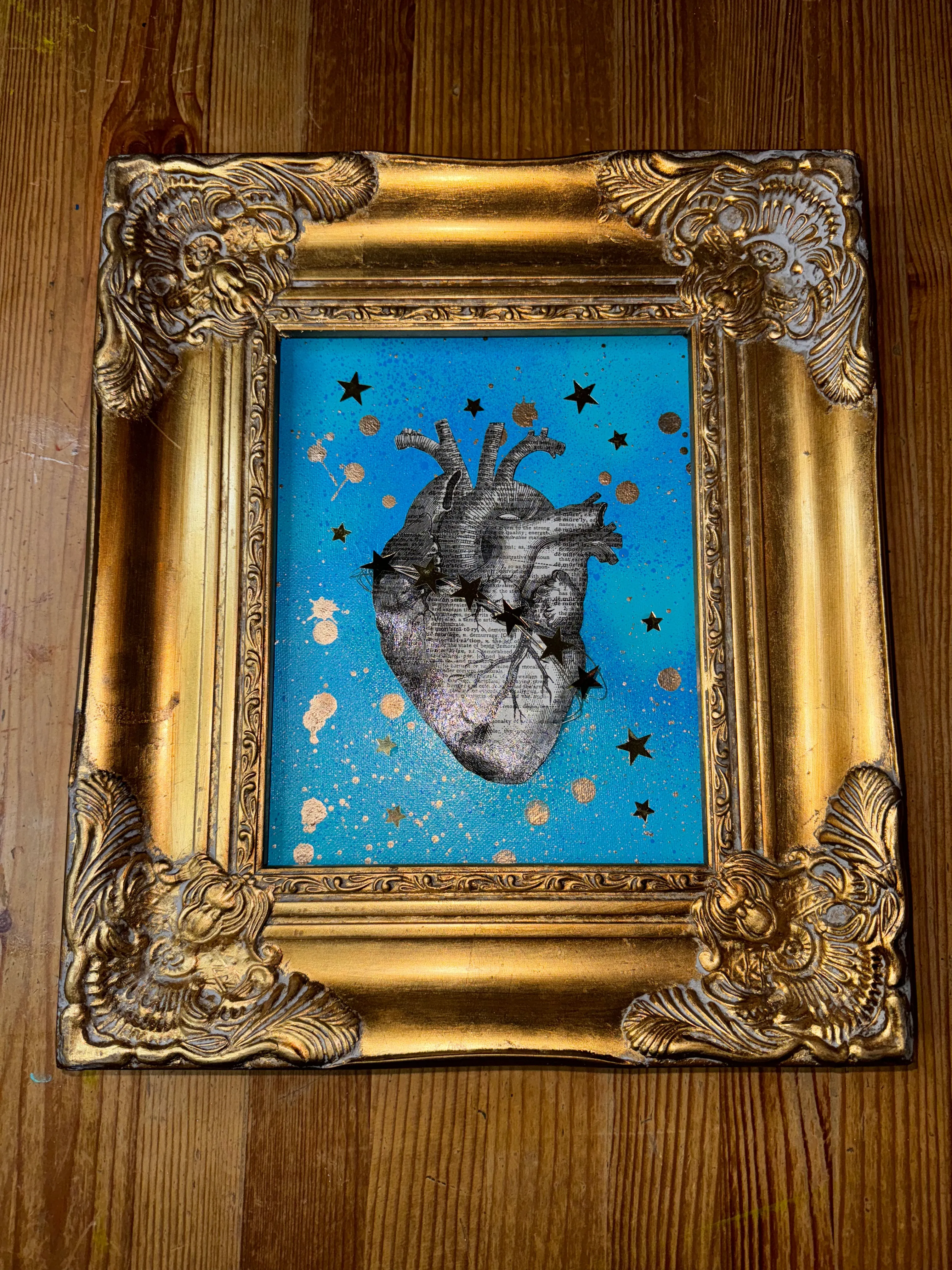 Canvas Collage Art Anatomical Heart Blossom