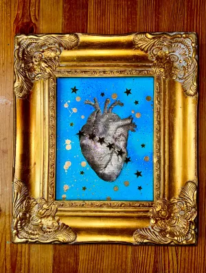 Canvas Collage Art Anatomical Heart Blossom