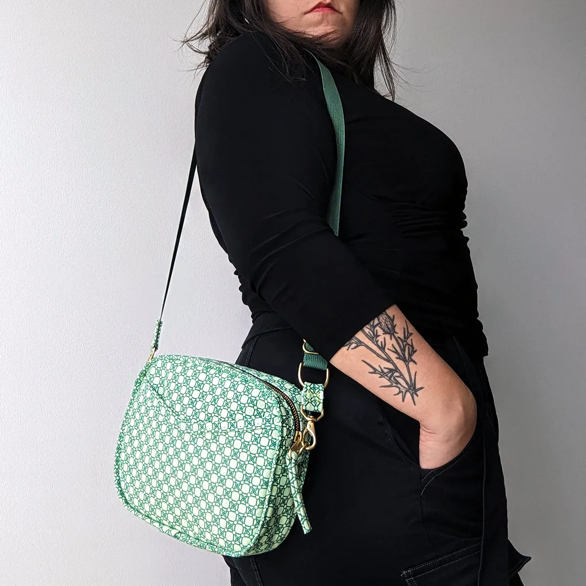 Canvas Cubist Crossbody Handbag