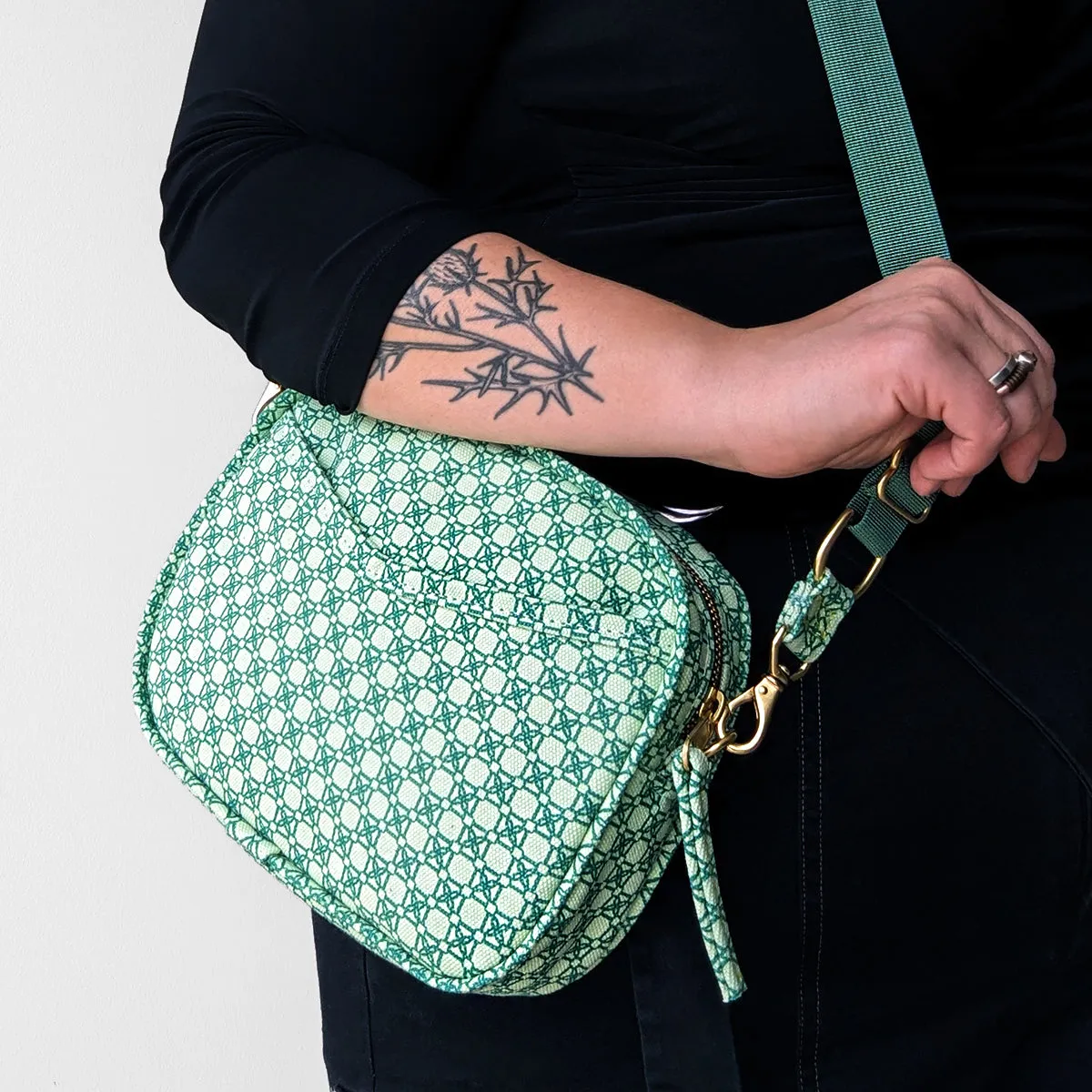 Canvas Cubist Crossbody Handbag