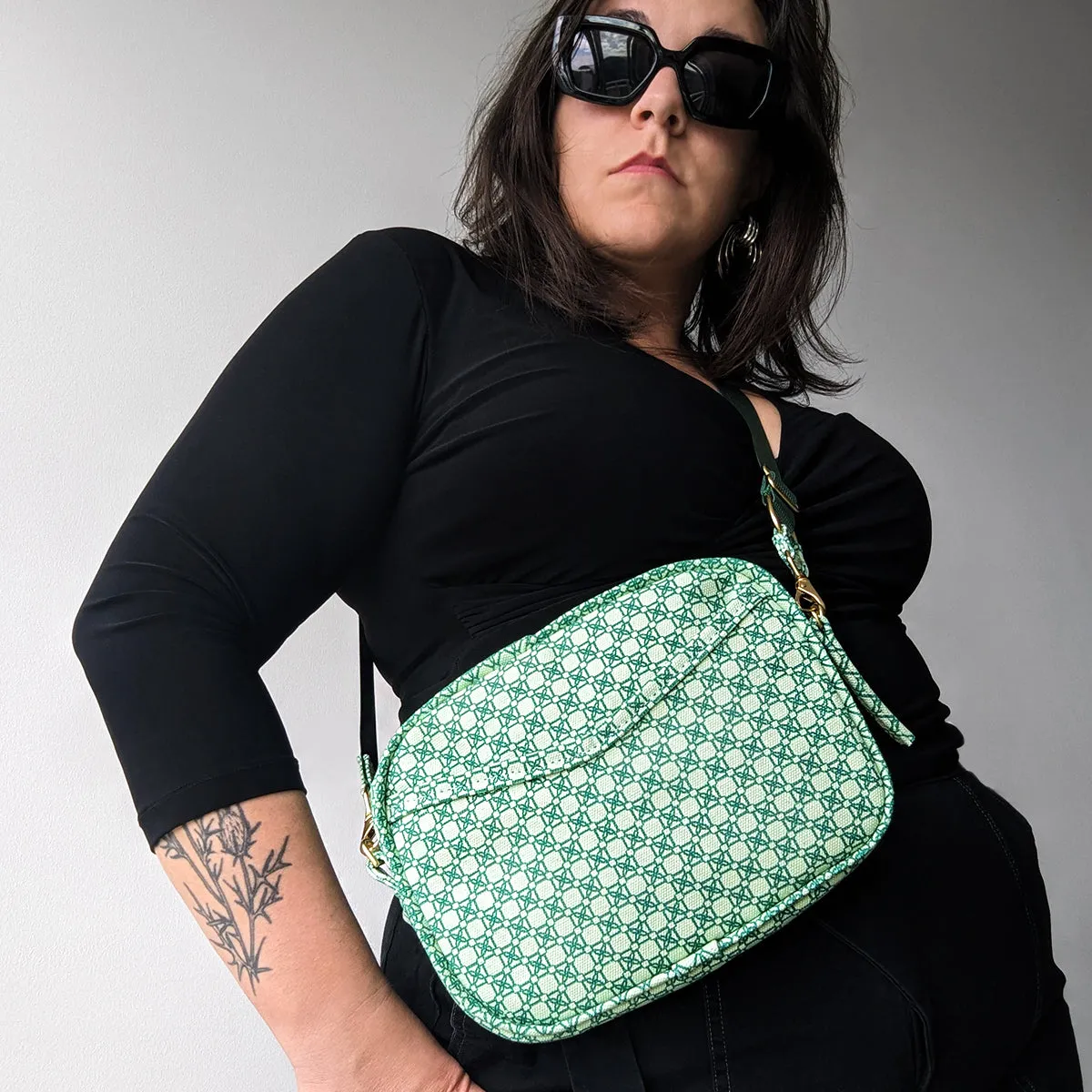 Canvas Cubist Crossbody Handbag