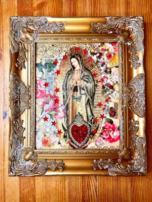Canvas Guadalupana Collage Art LOVE FOREVER