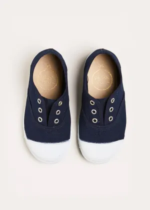 Canvas Plimsolls in Navy (20-35EU)