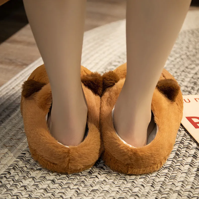 Capybara Plush Slippers Winter Girls