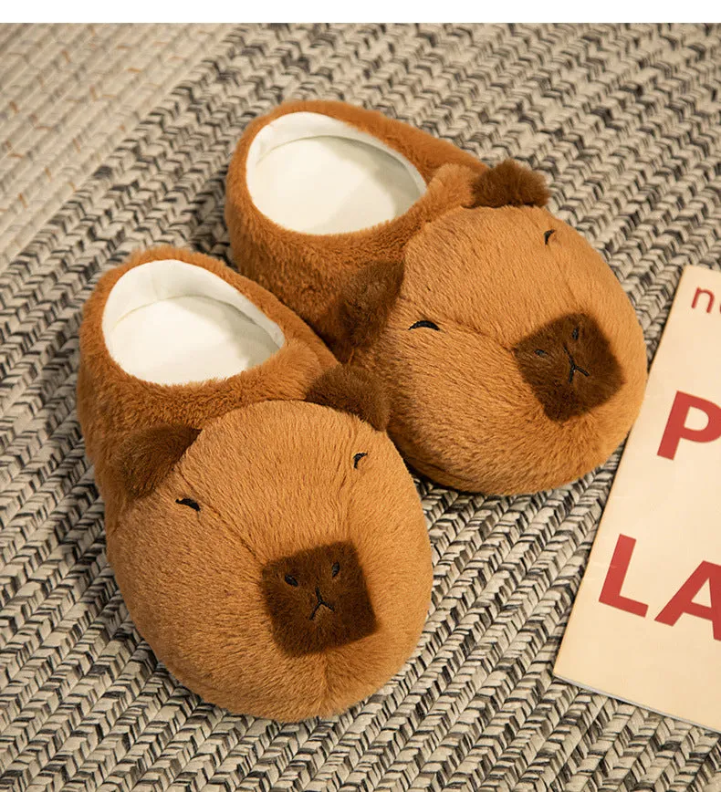 Capybara Plush Slippers Winter Girls