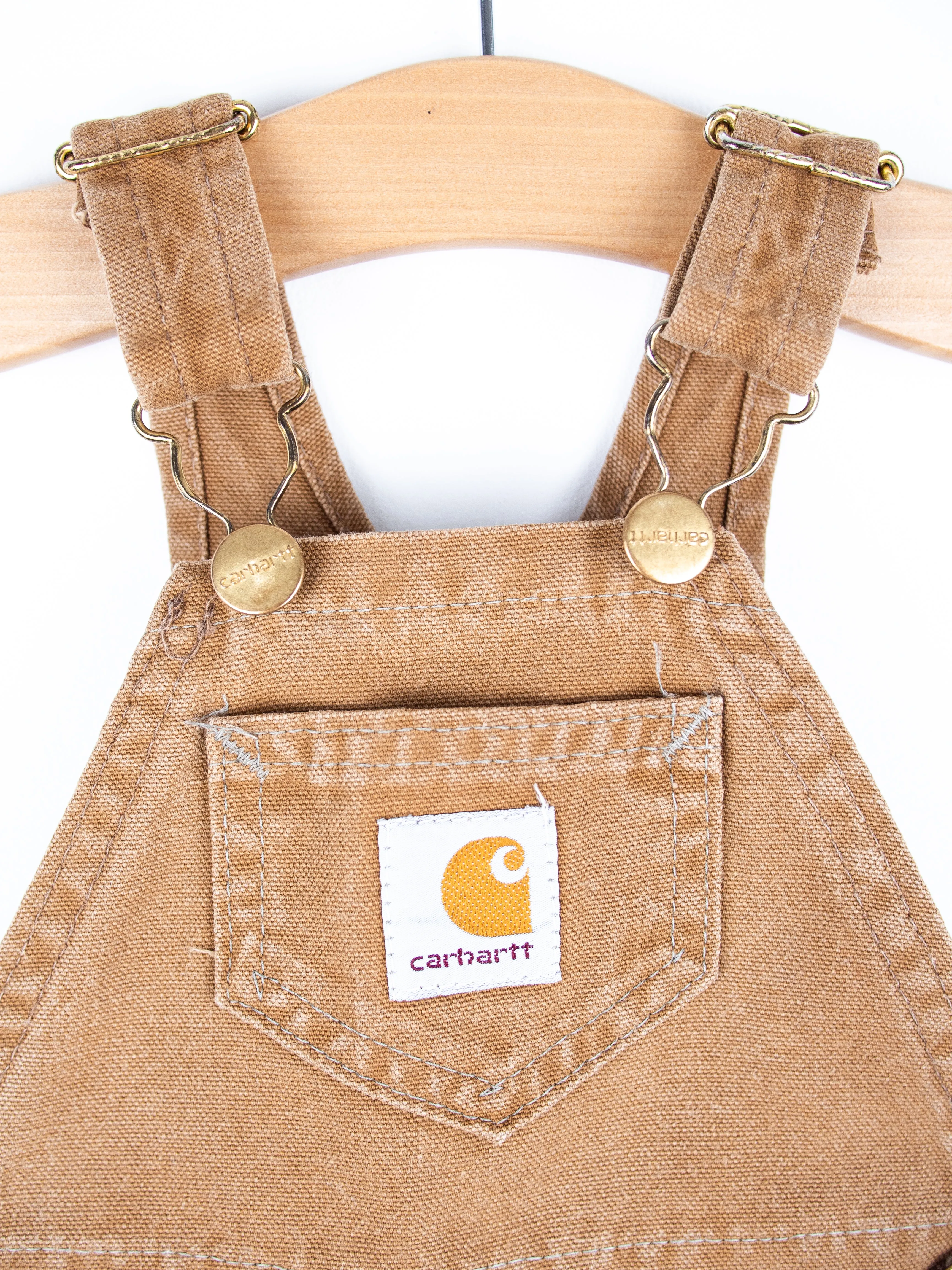Carhartt Vintage 'Made in USA' Sand Canvas Dungarees - Age 6 months