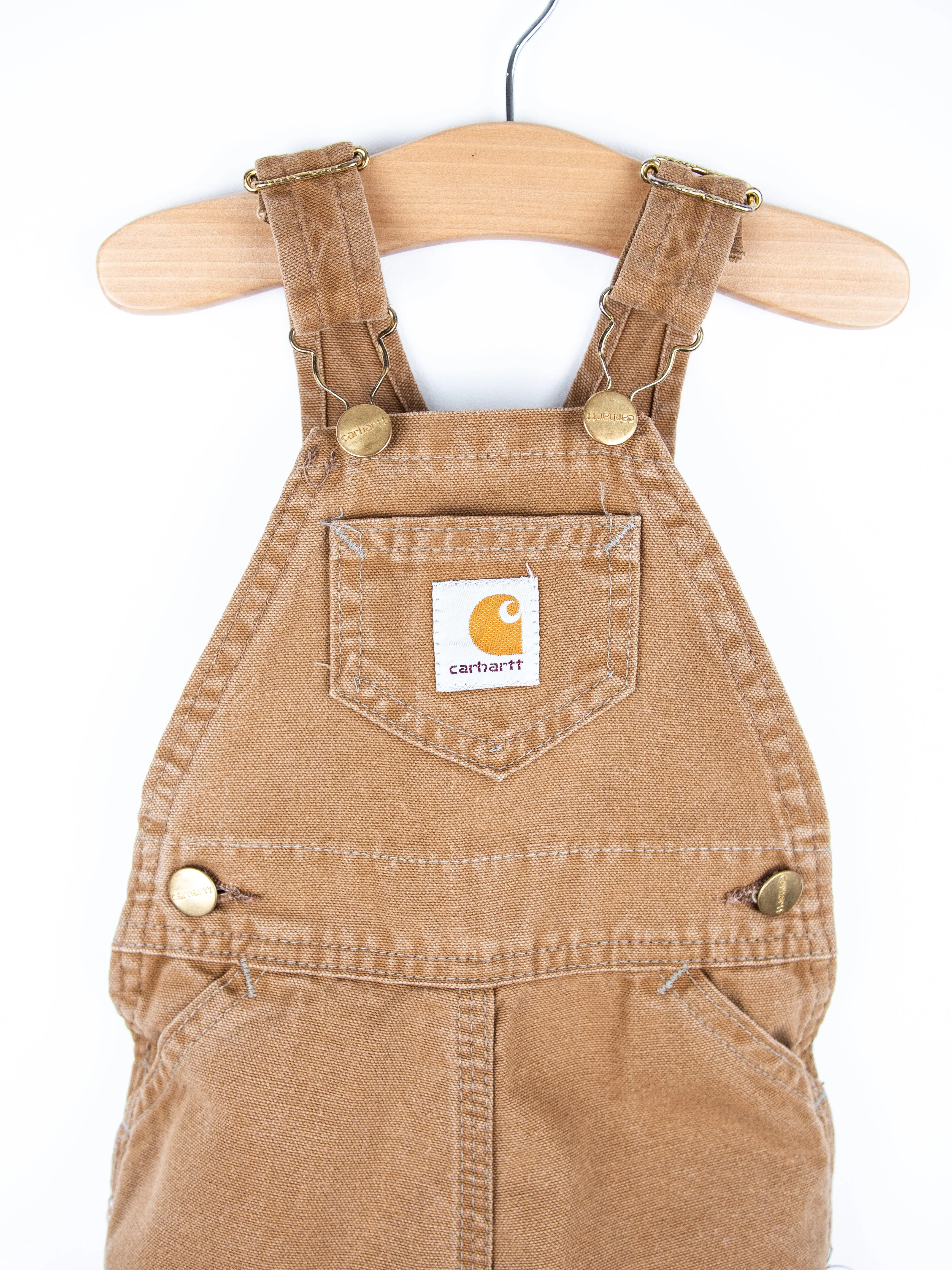 Carhartt Vintage 'Made in USA' Sand Canvas Dungarees - Age 6 months