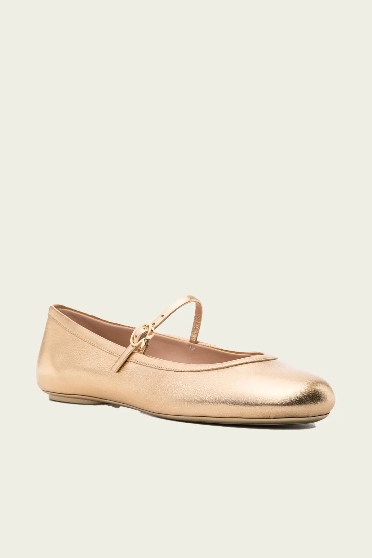 Carla Leather Ballerina Flats in Gold