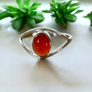 Carnelian Solid 925 Sterling Silver Ring