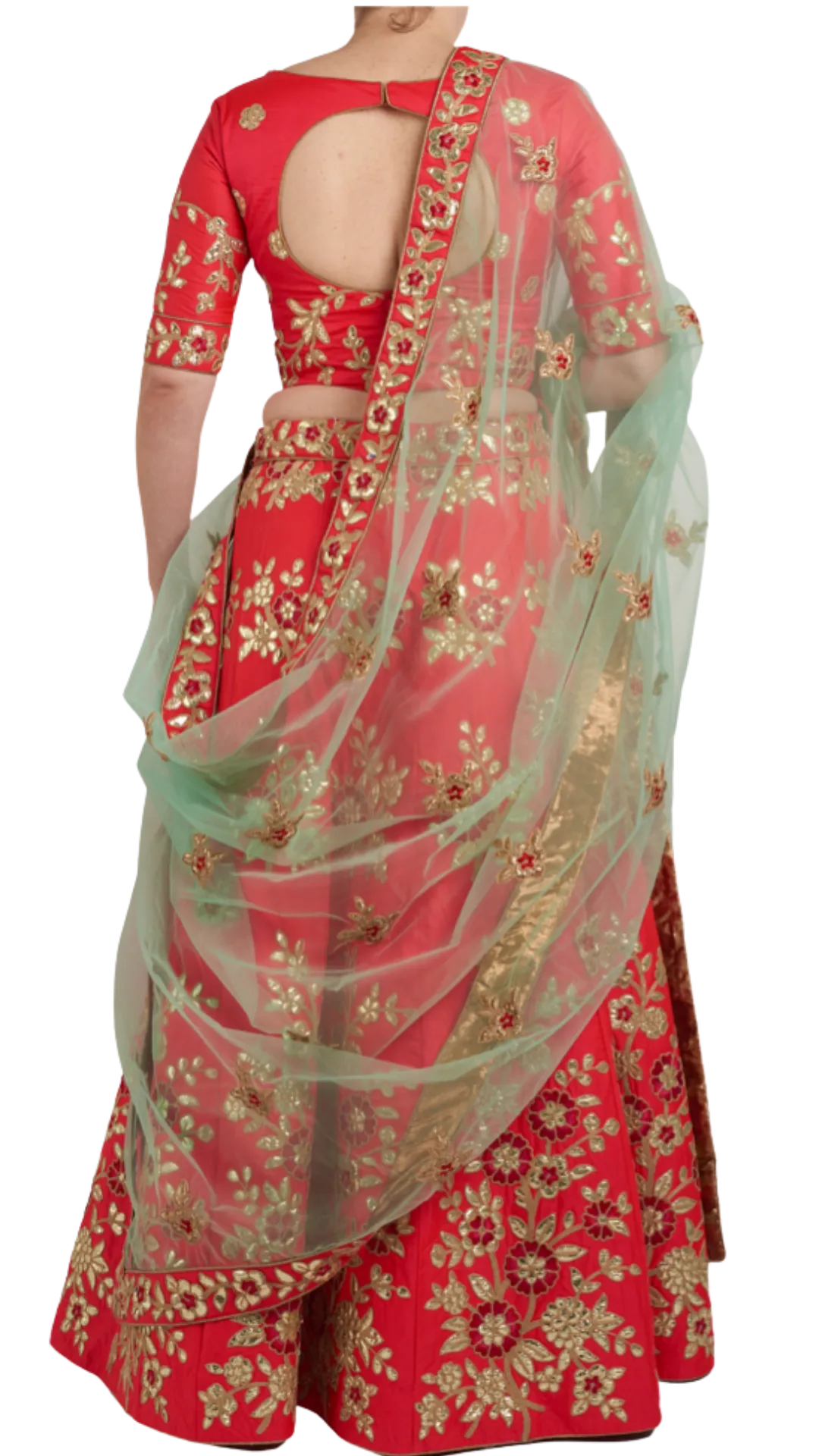 Carrot & Mint Floral Lehenga