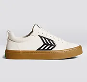 CATIBA PRO Low Gum Vintage White Suede and Canvas Black Logo Sneaker Men