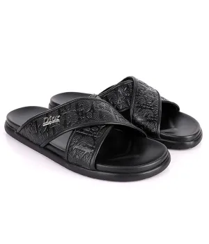C.D Crisscross Slides|Black