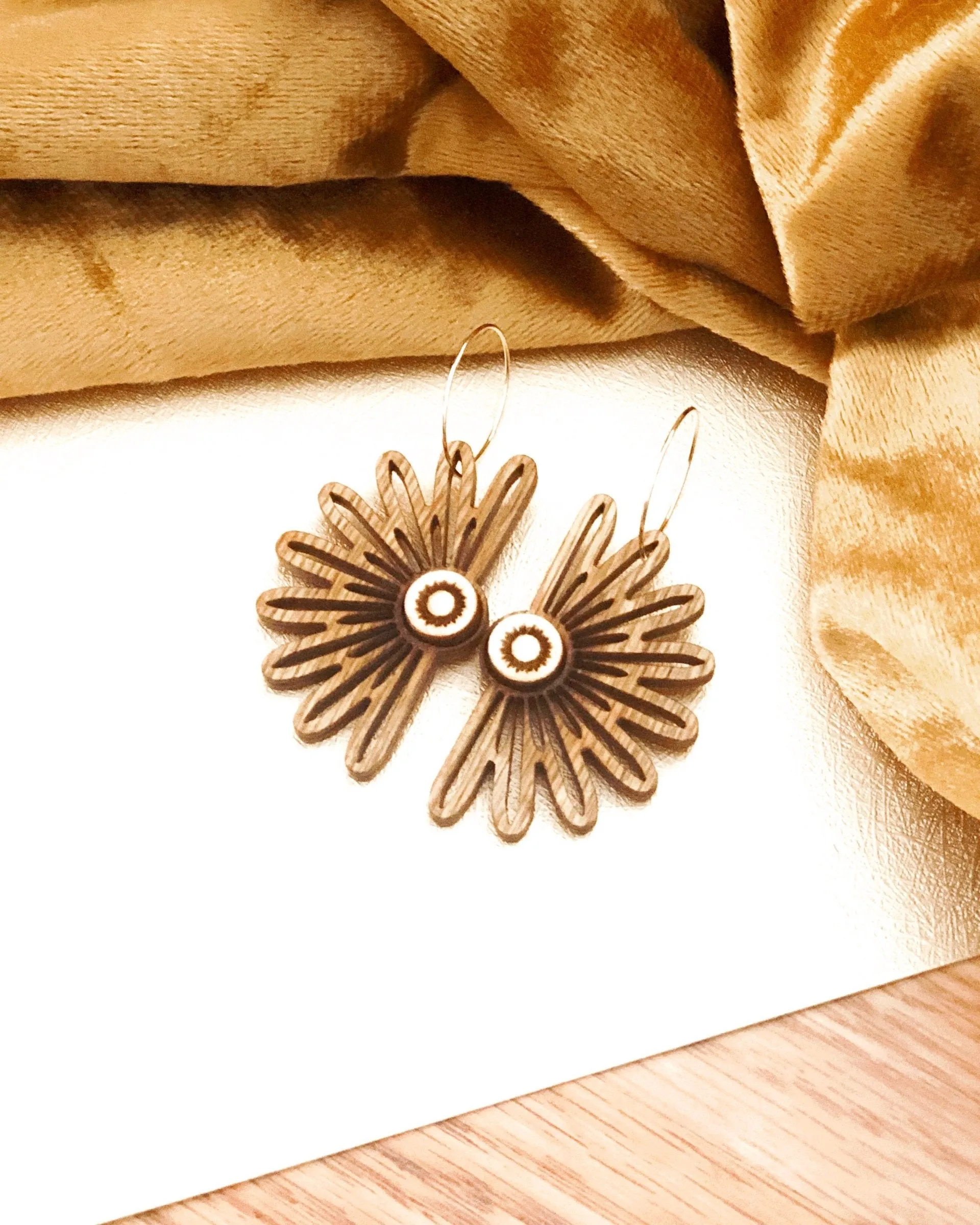 Celestial Wood Earrings | SUN SHINE