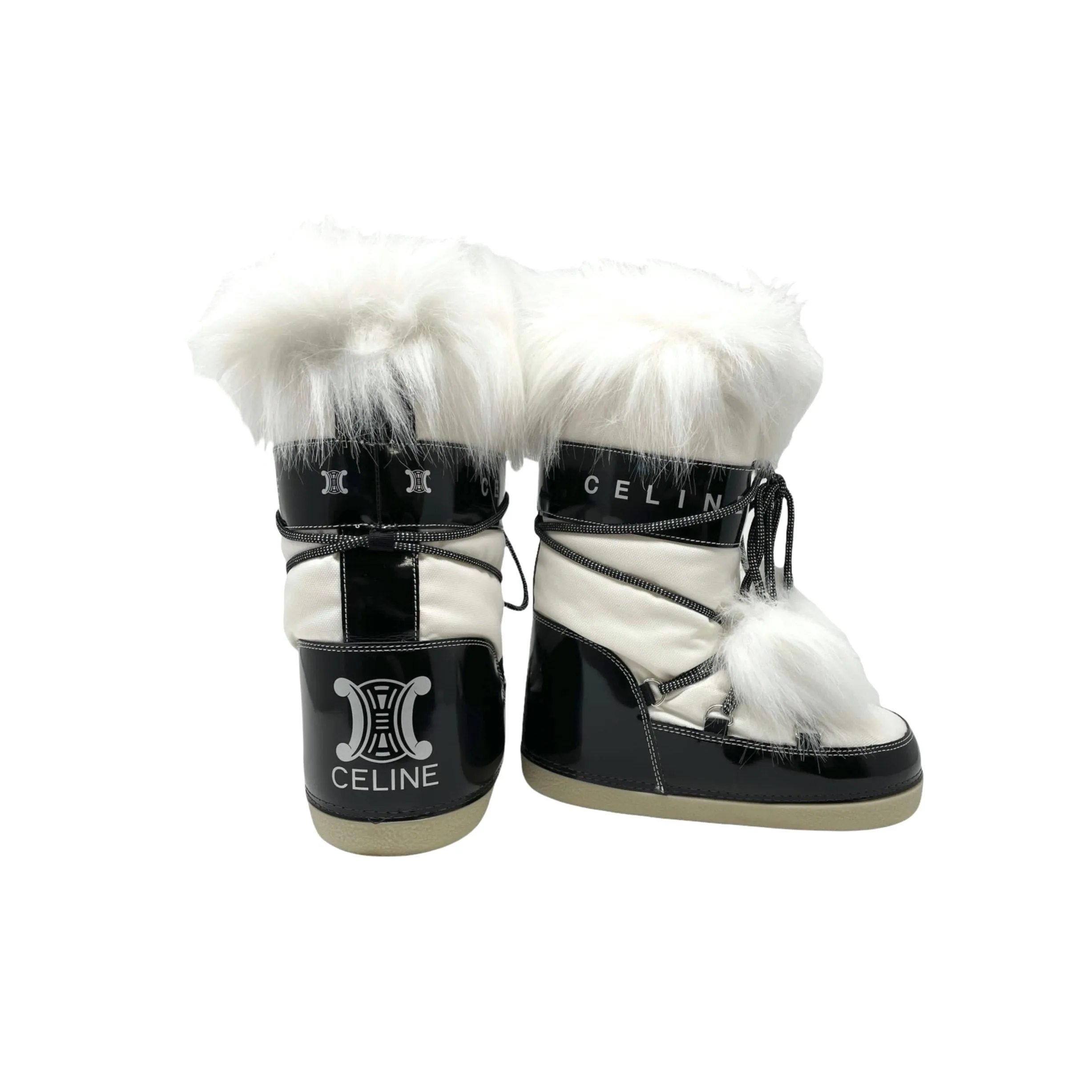 Celine Logo Fur Moon Boots