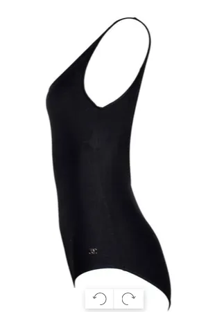Chanel Size 40 Black Swimsuit