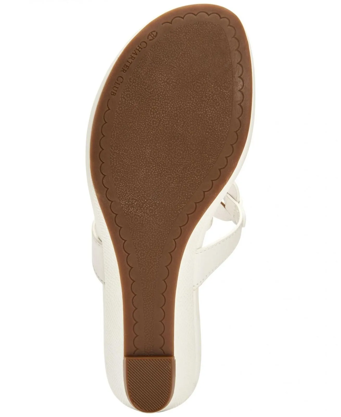 Charter Club Womens Penelopee Slides Wedge Sandals 10009958900 White 8.5M