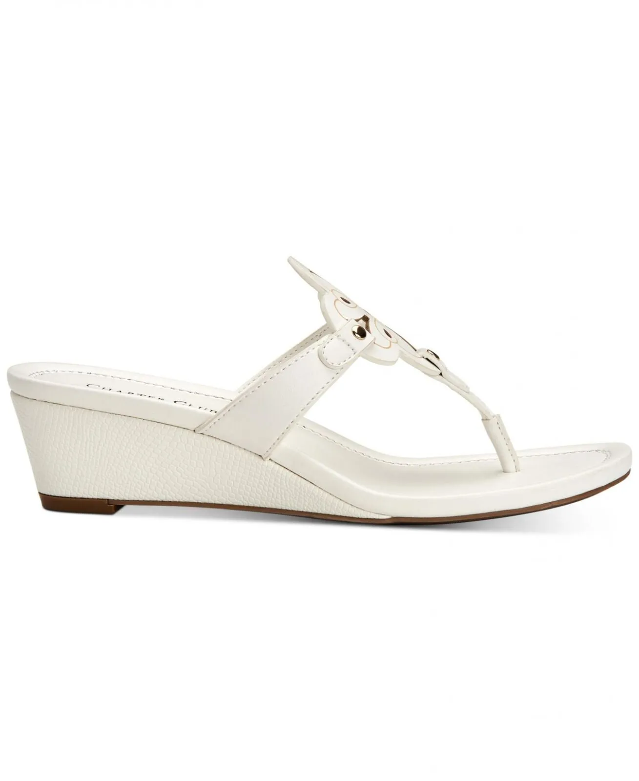 Charter Club Womens Penelopee Slides Wedge Sandals 10009958900 White 8.5M