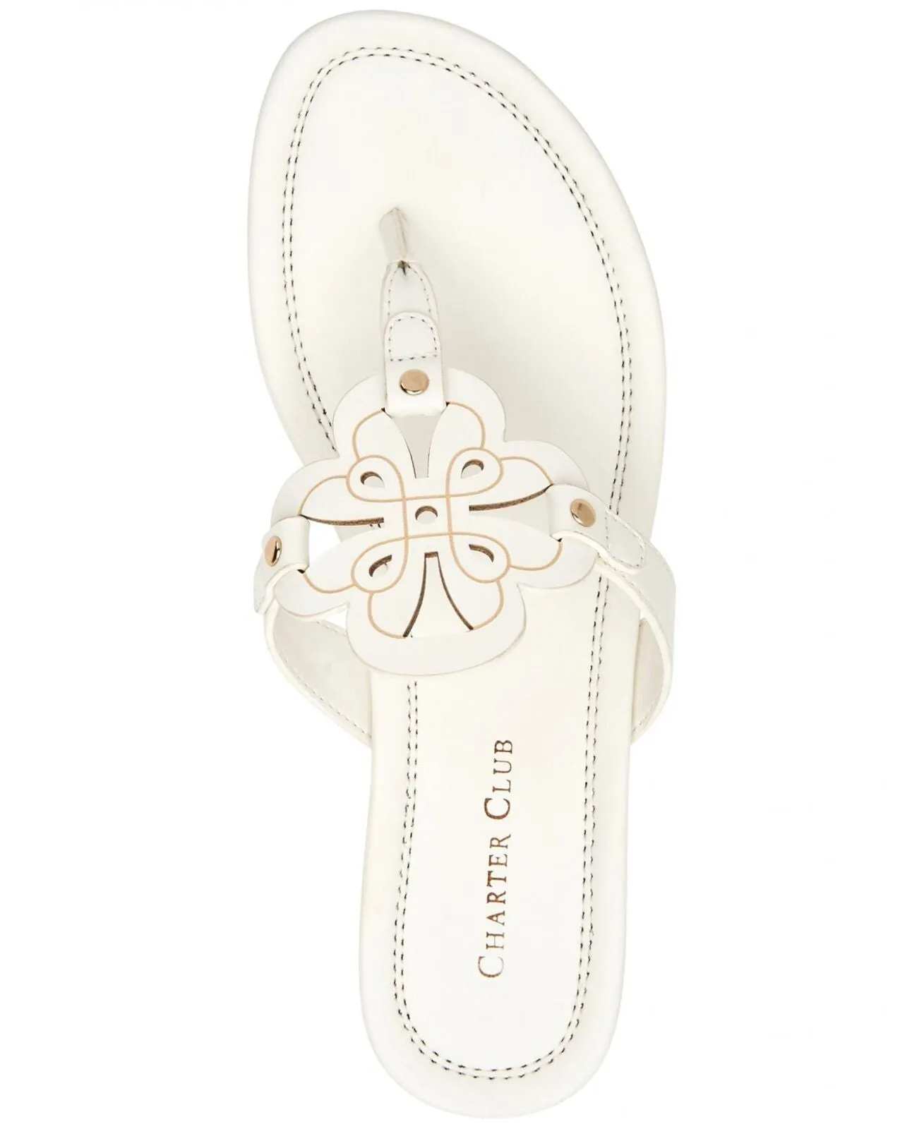 Charter Club Womens Penelopee Slides Wedge Sandals 10009958900 White 8.5M