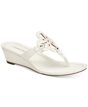 Charter Club Womens Penelopee Slides Wedge Sandals 10009958900 White 8.5M
