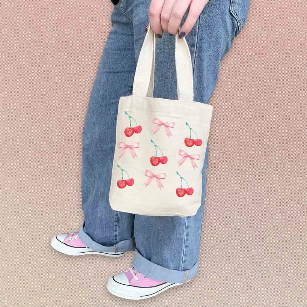 Cherries and Bows Mini Valentine's Gift Bag - Sold as set of 2