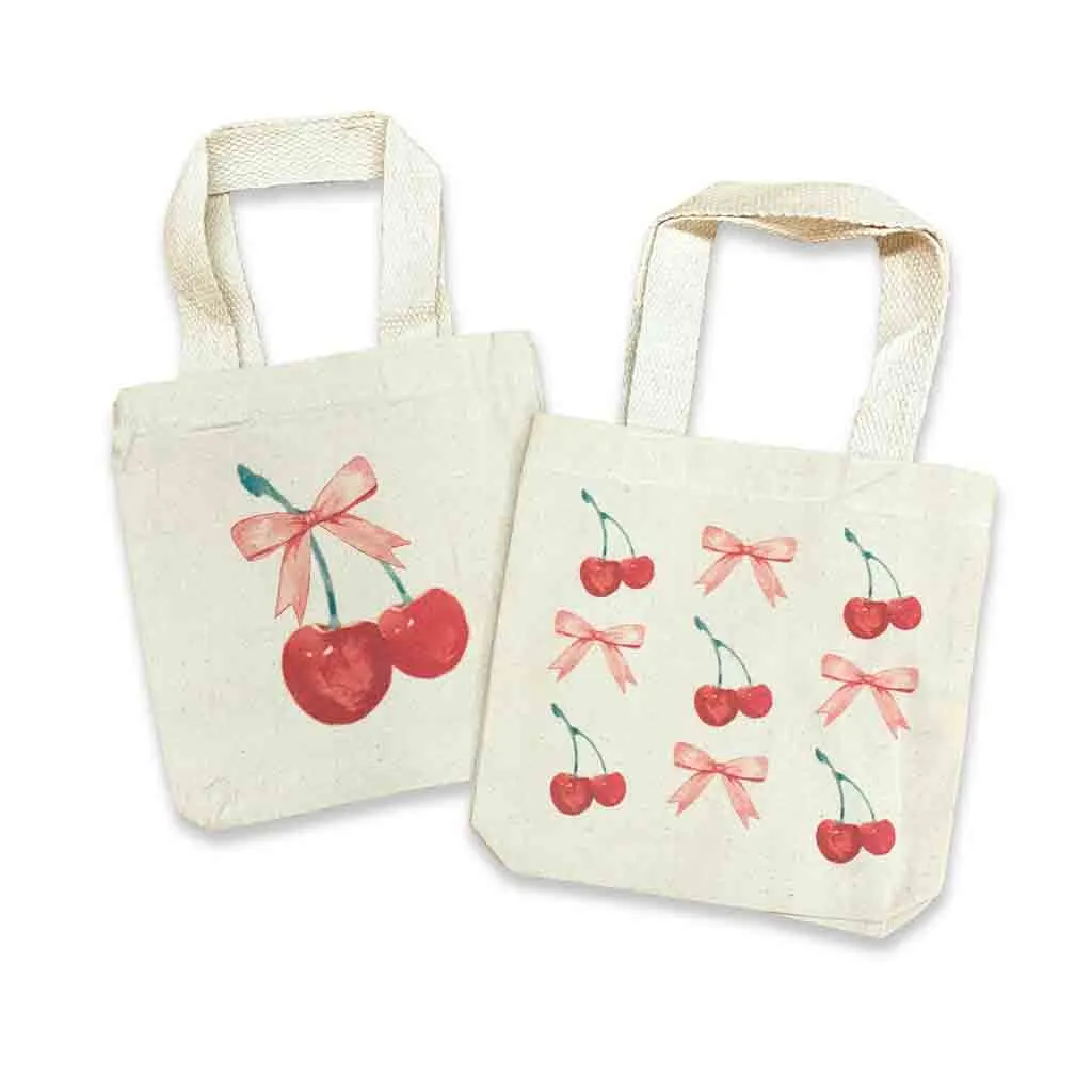 Cherries and Bows Mini Valentine's Gift Bag - Sold as set of 2