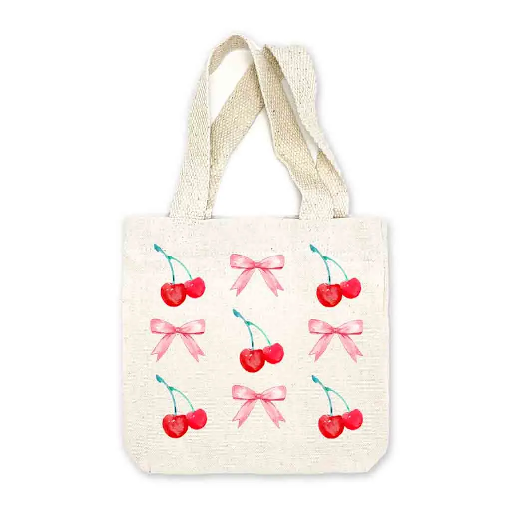Cherries and Bows Mini Valentine's Gift Bag - Sold as set of 2