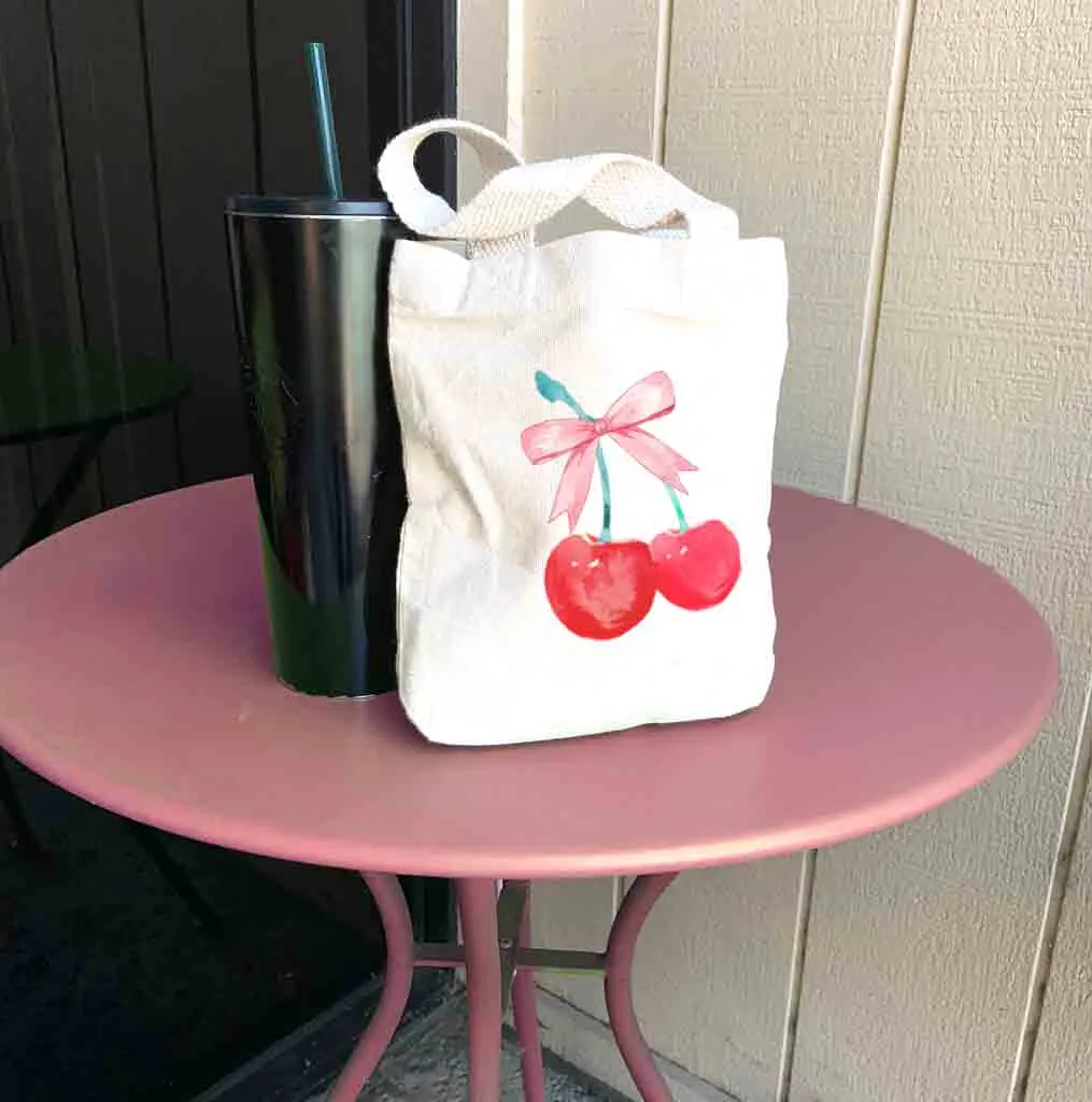 Cherries and Bows Mini Valentine's Gift Bag - Sold as set of 2