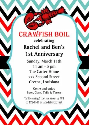 CHEVRON CRAWFISH CUSTOM INVITATION