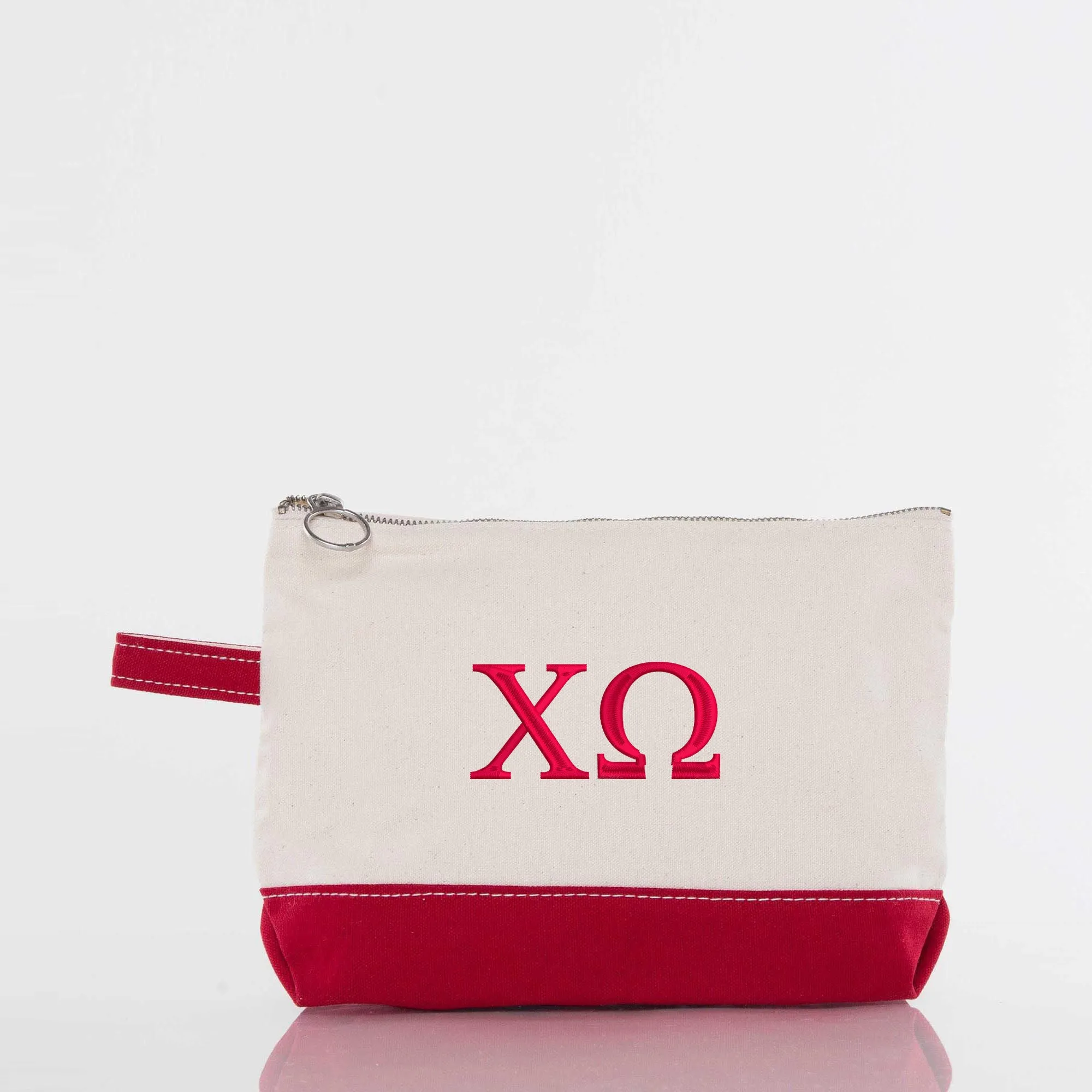 Chi Omega Canvas Cosmetic Bag