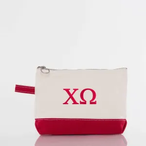 Chi Omega Canvas Cosmetic Bag