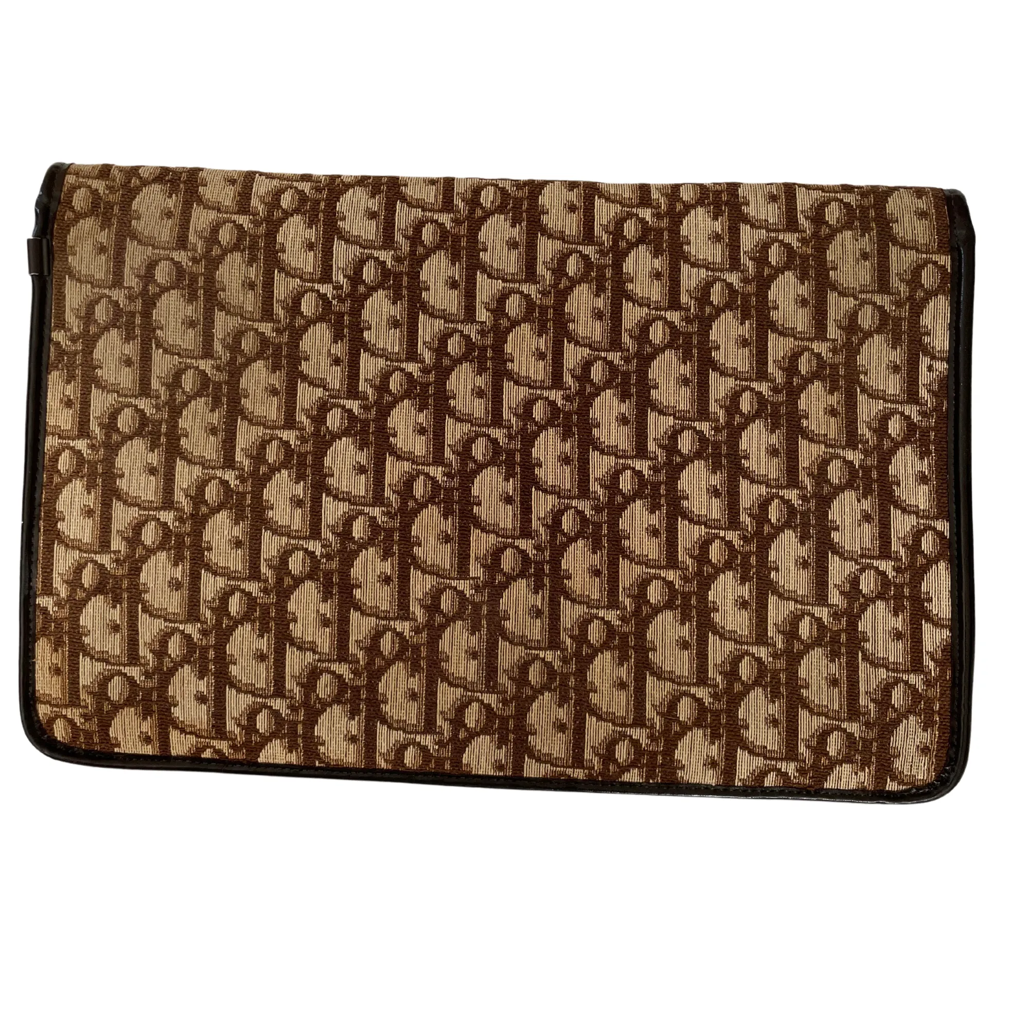 Christian Dior Brown Vintage Diorissimo Flap Clutch