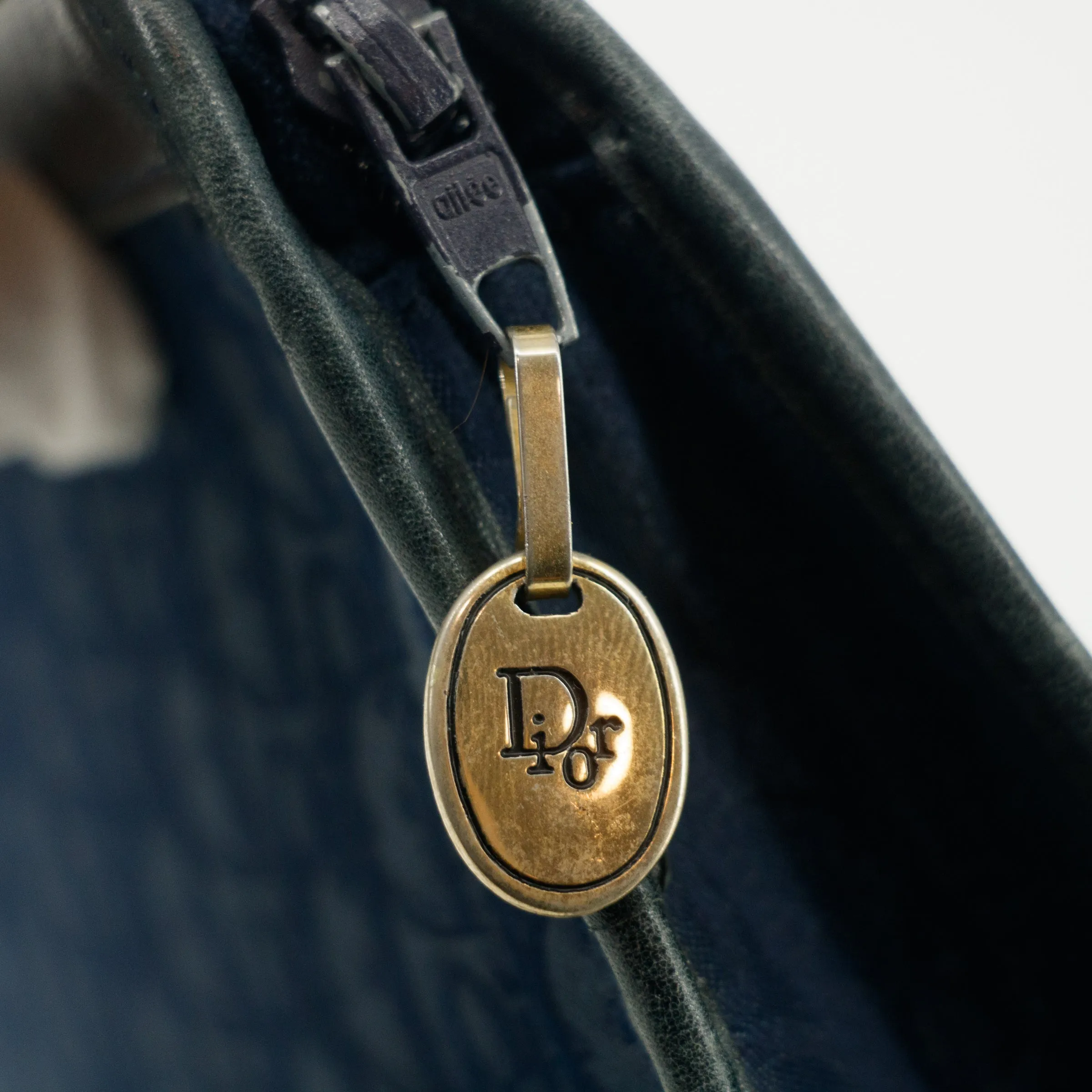 Christian Dior Vintage Trotter Blue Canvas Pouch #3439