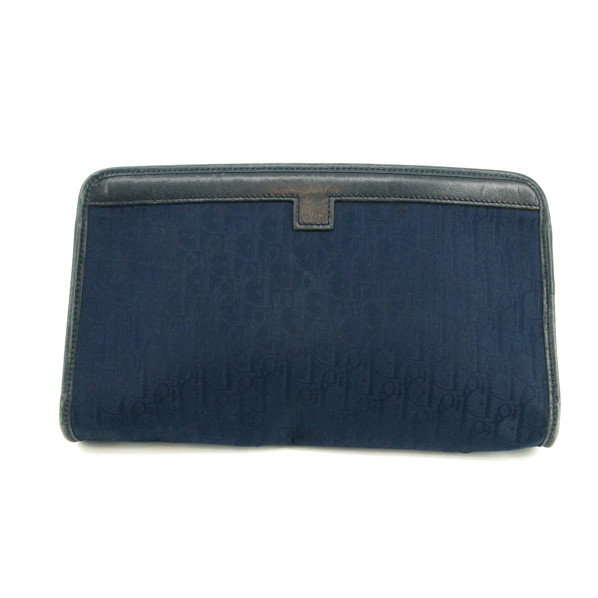 Christian Dior Vintage Trotter Blue Canvas Pouch #3439