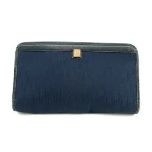 Christian Dior Vintage Trotter Blue Canvas Pouch #3439