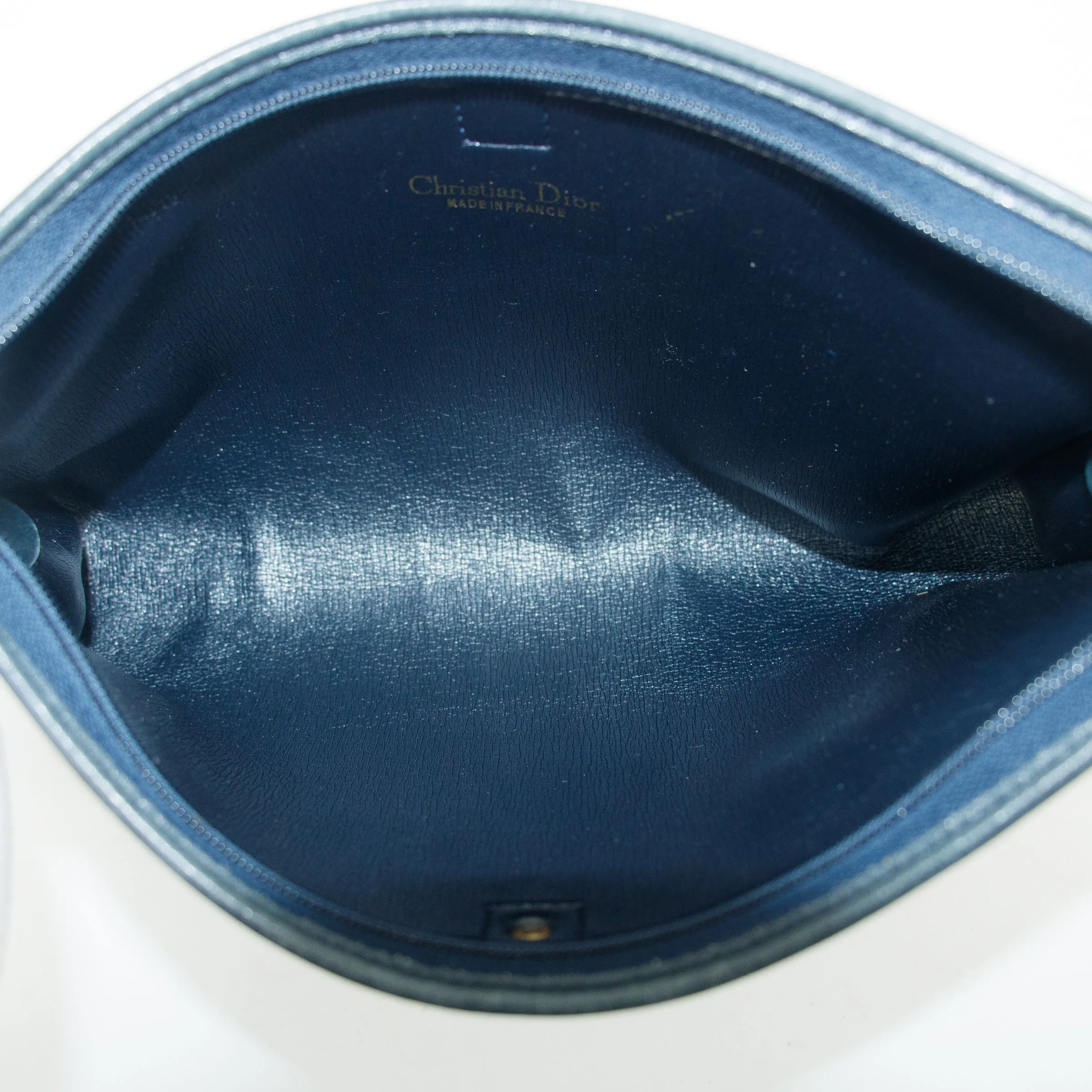Christian Dior Vintage Trotter Blue Canvas Pouch #3439