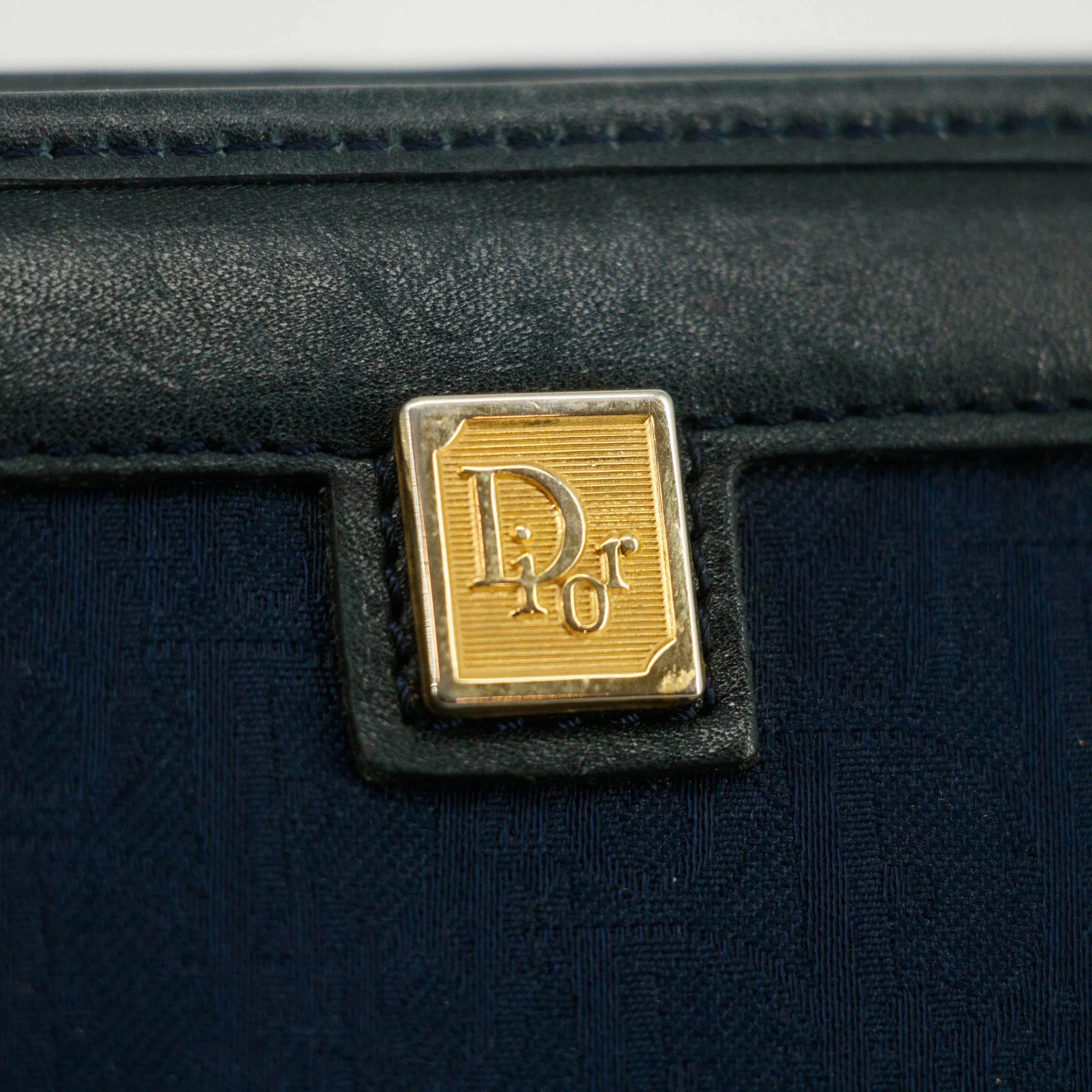 Christian Dior Vintage Trotter Blue Canvas Pouch #3439