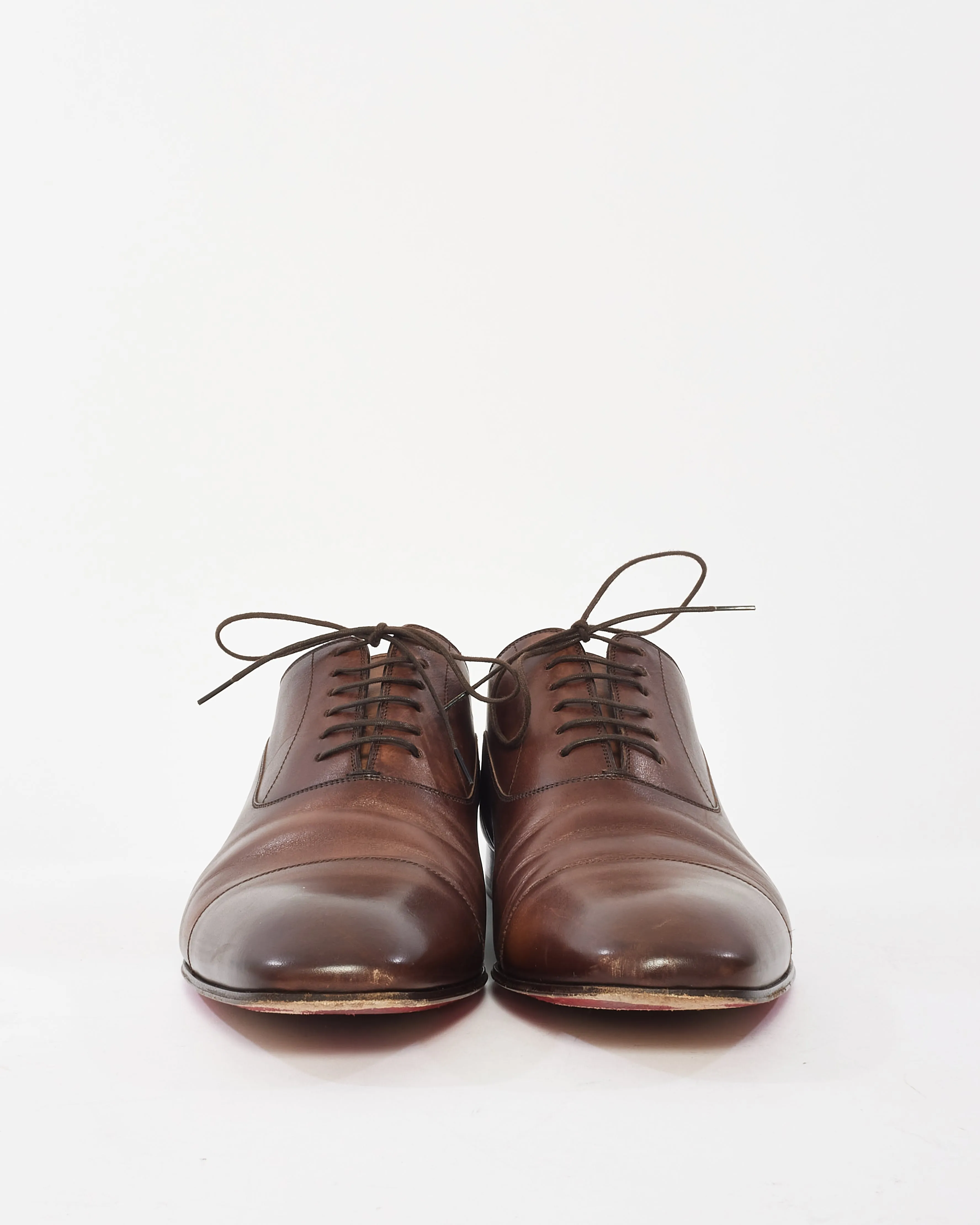 Christian Louboutin Brown Leather Lace Up Dress Shoes - 44.5 MEN