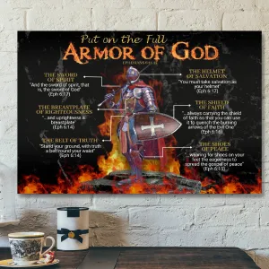 Christianartbag Home Decor, Put On The Full Armor Of God Canvas, Jesus Poster, Jesus Canvas Wall Art, Bible Verse Canvas Wall Art, Scripture Canvas