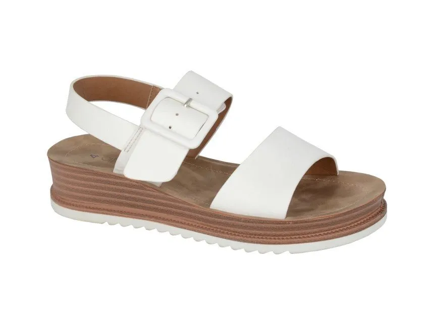 Cipriata L527G Womens Buckle Wedge Sandal