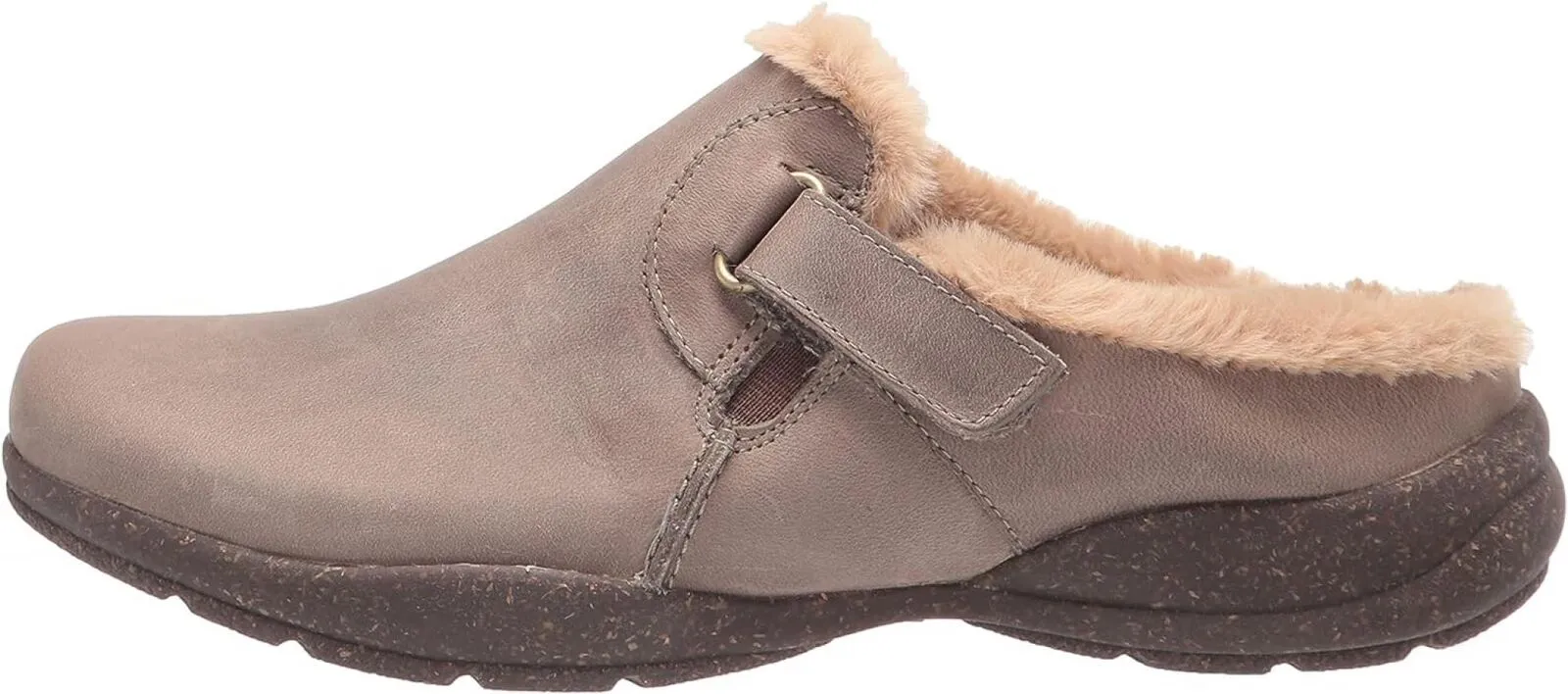 Clarks Women's Roseville Clog Flats Shoes 26162238 Dark Taupe Leather Brown 9.5M