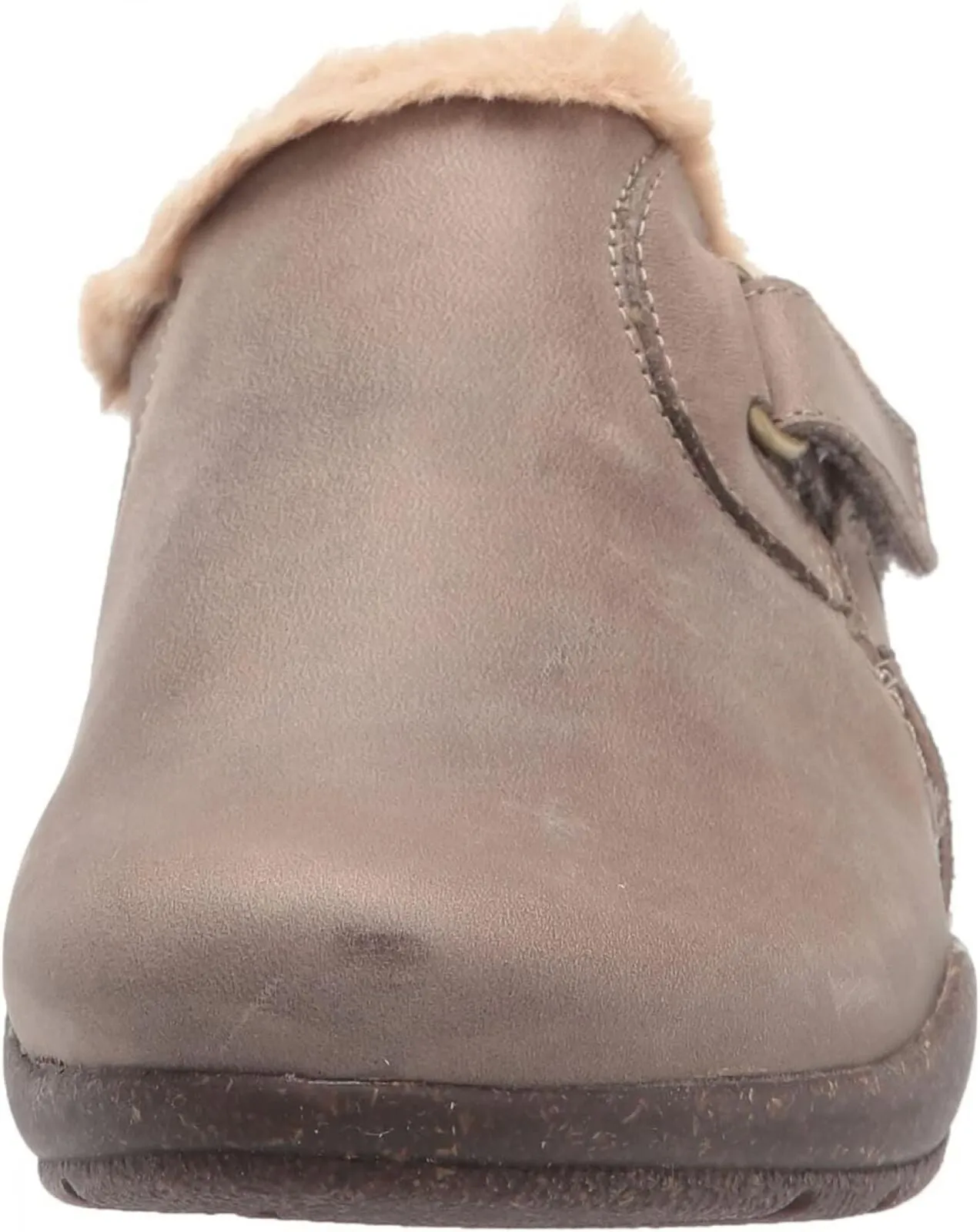 Clarks Women's Roseville Clog Flats Shoes 26162238 Dark Taupe Leather Brown 9.5M
