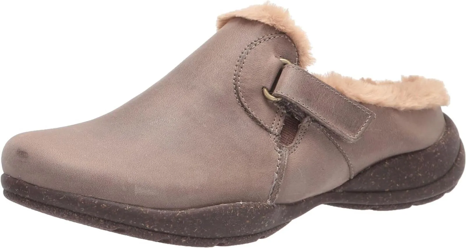 Clarks Women's Roseville Clog Flats Shoes 26162238 Dark Taupe Leather Brown 9.5M