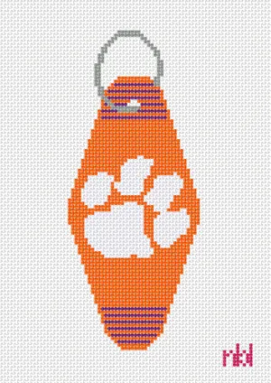 Clemson Vintage Hotel Key Canvas
