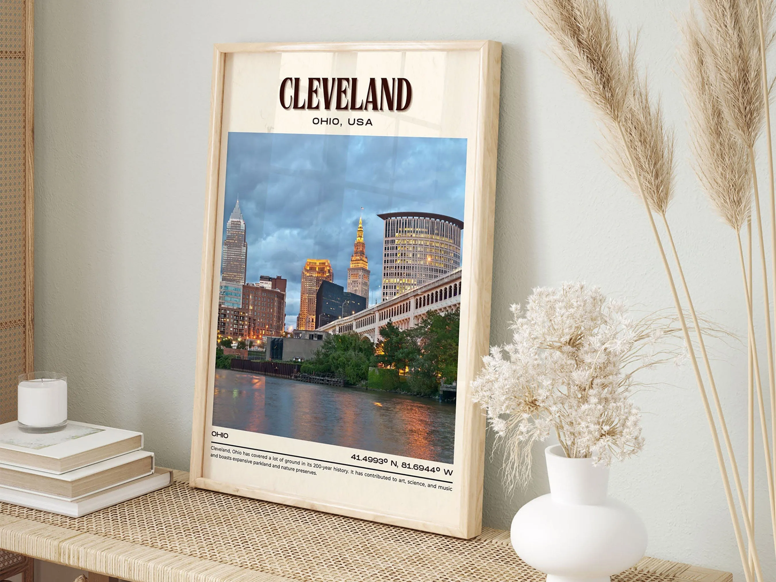 Cleveland Vintage Wall Art, Ohio, USA