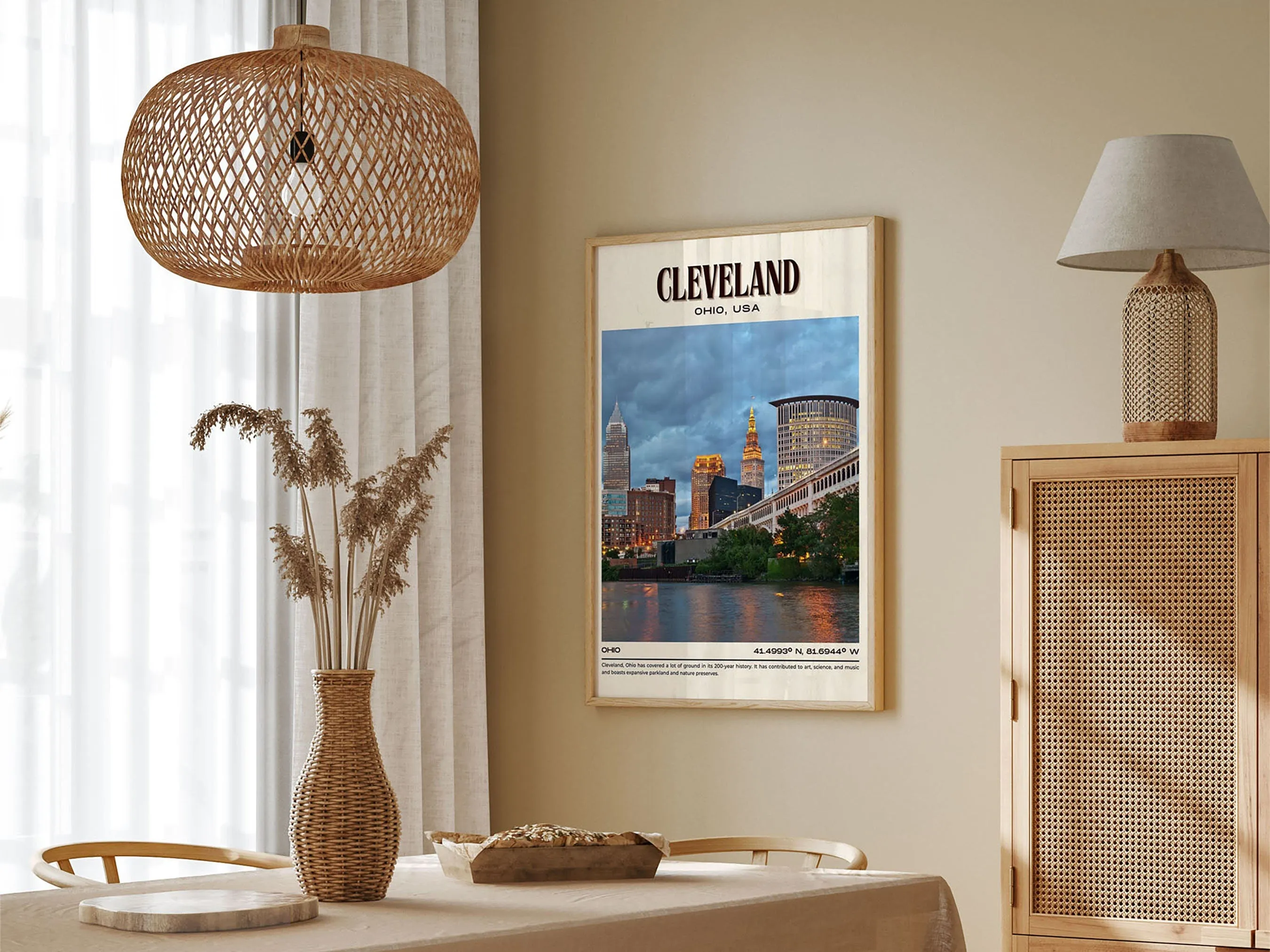 Cleveland Vintage Wall Art, Ohio, USA