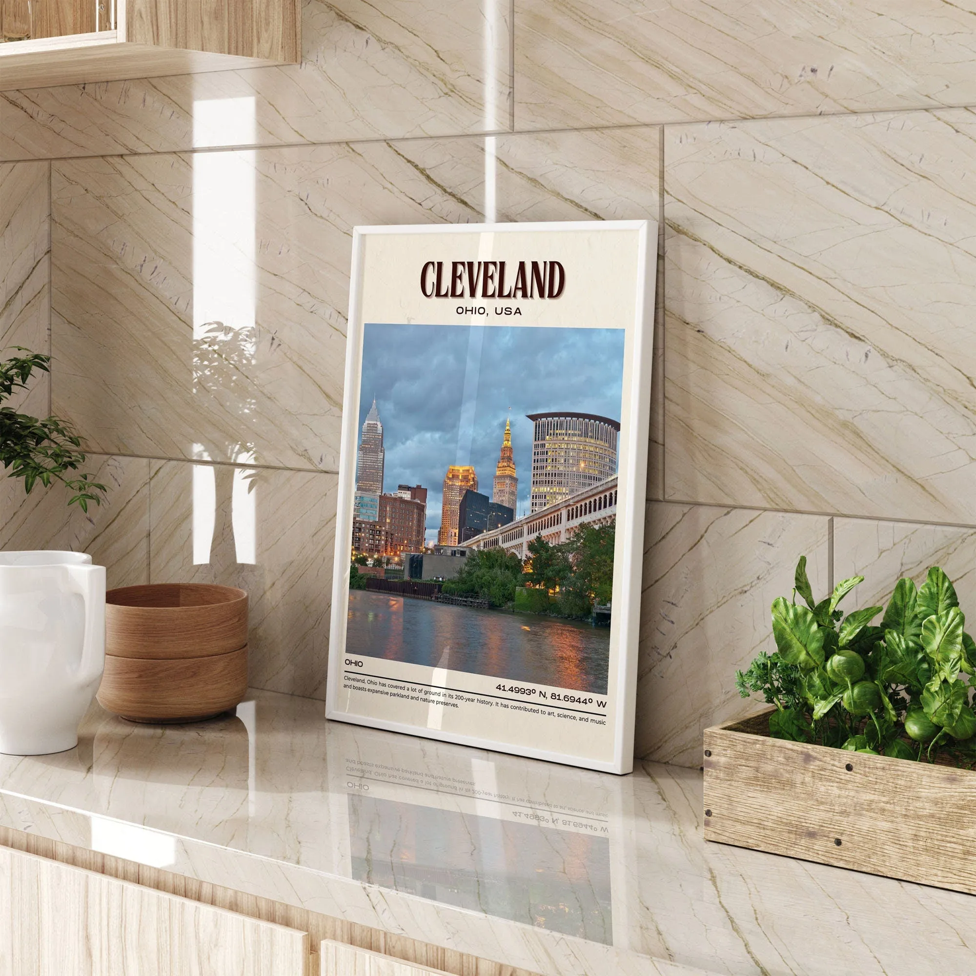 Cleveland Vintage Wall Art, Ohio, USA