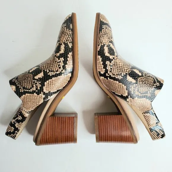 Cole Haan Vicky Leather Bootie Amphora Snake Print Size 6 Sling Back Zip Animal