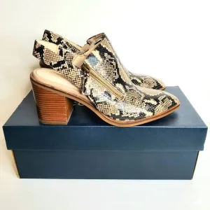Cole Haan Vicky Leather Bootie Amphora Snake Print Size 6 Sling Back Zip Animal